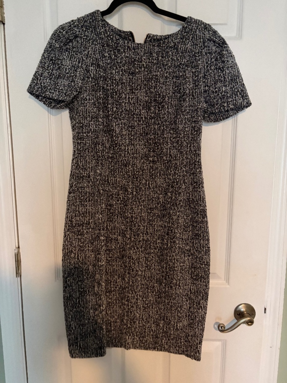 boucle black and white dress